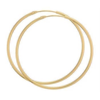 BNH Dame blanke 8 kt rødguld Øre creoler, Ø 44 mm x 1,5 mm